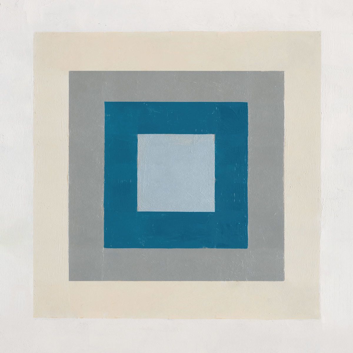 Teal and Gray Minimalist Nested Square Art