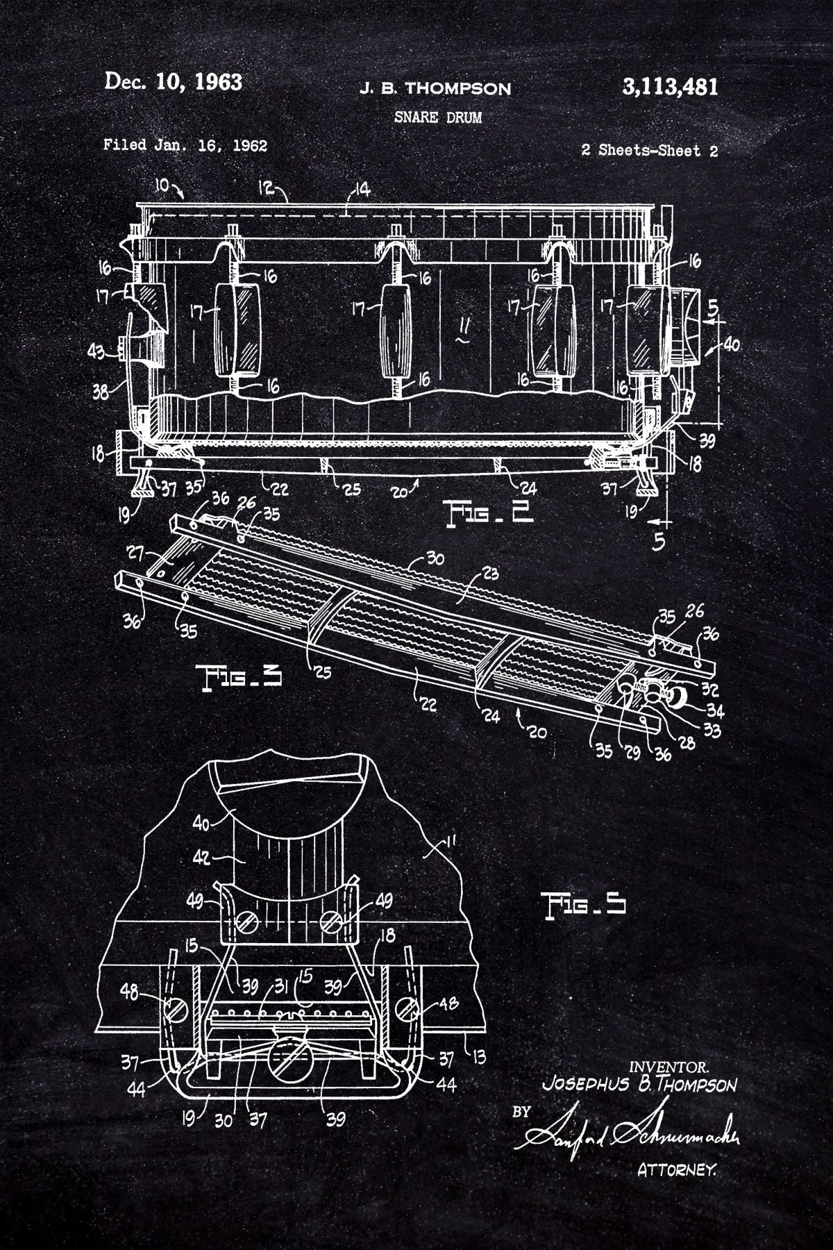 Snare Drum Vintage Patent