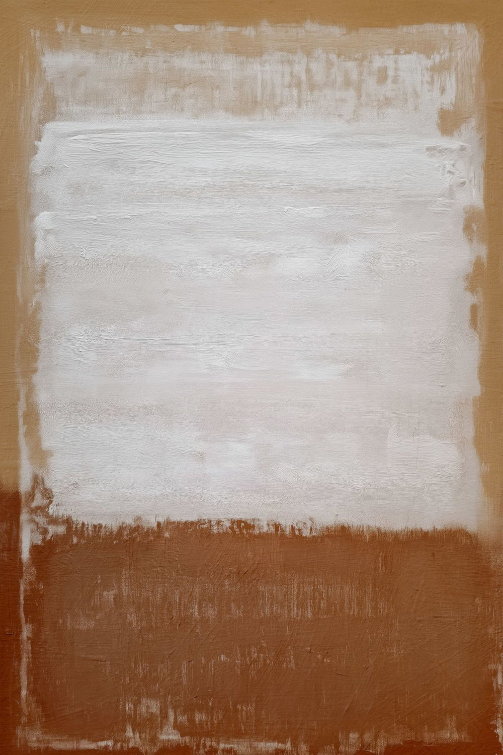 White and Rust Abstract Color Field
