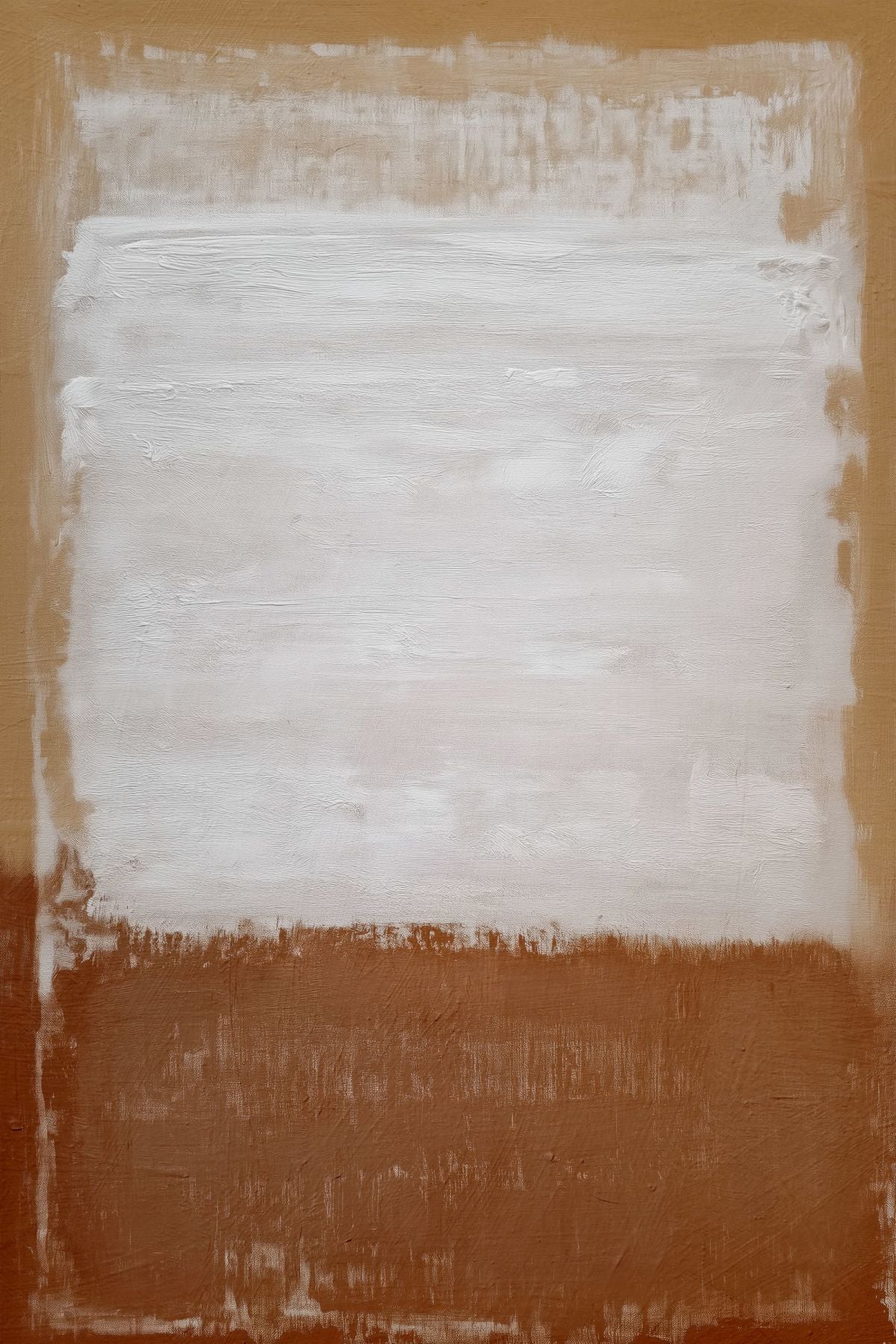 White and Rust Abstract Color Field