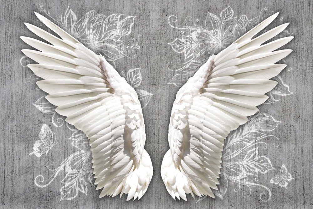 White Floral Angel Wings