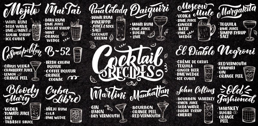 Cocktail Recipes Chart