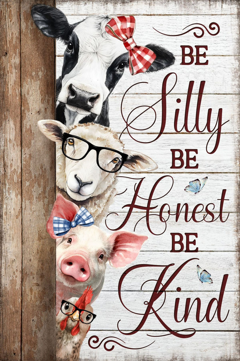 Be Silly Honest And Kind With Farm Animals Wall Art