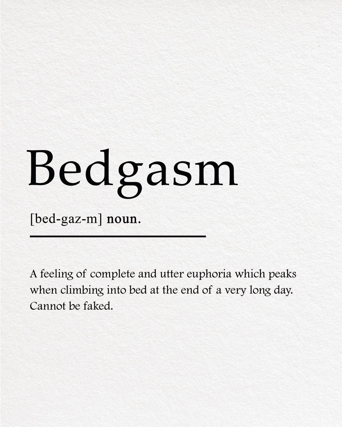 Bedgasm Definition Typography