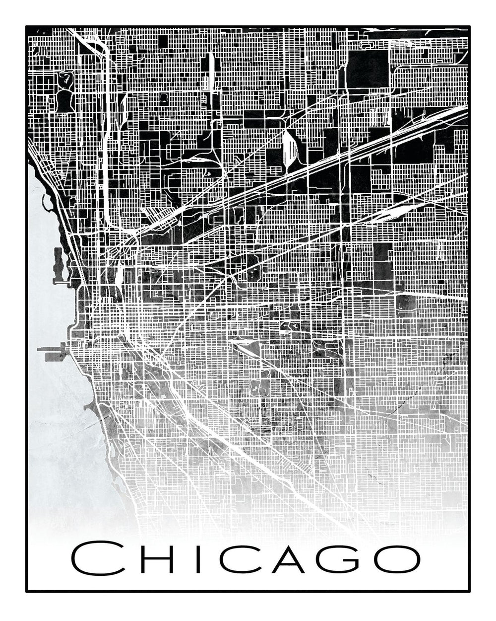 Minimalist Chicago City Map