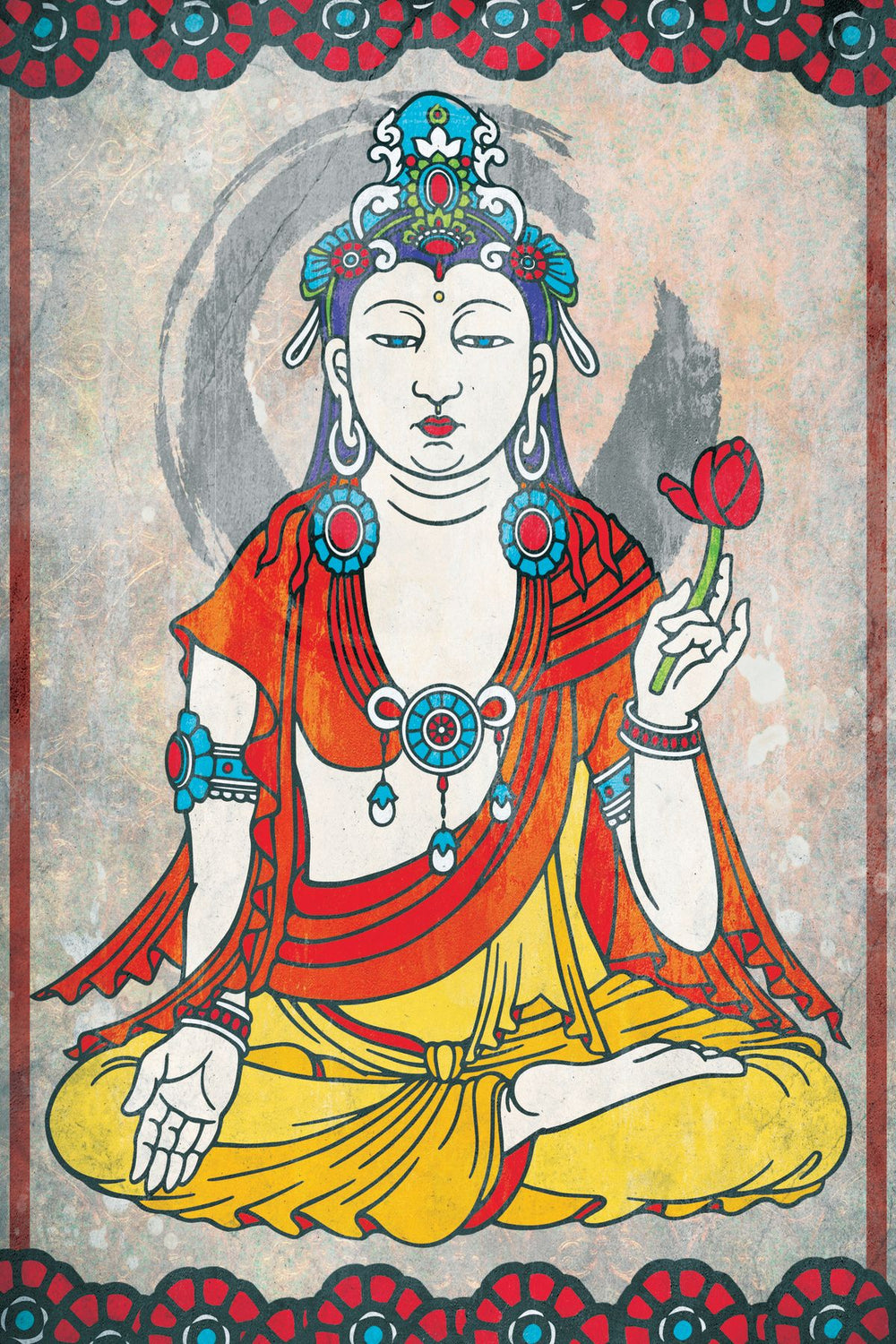 Oriental Buddha Illustration