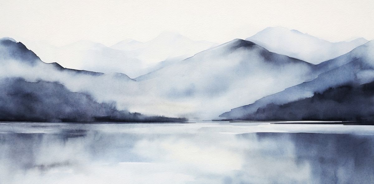 Morning Lake Mist Diptych