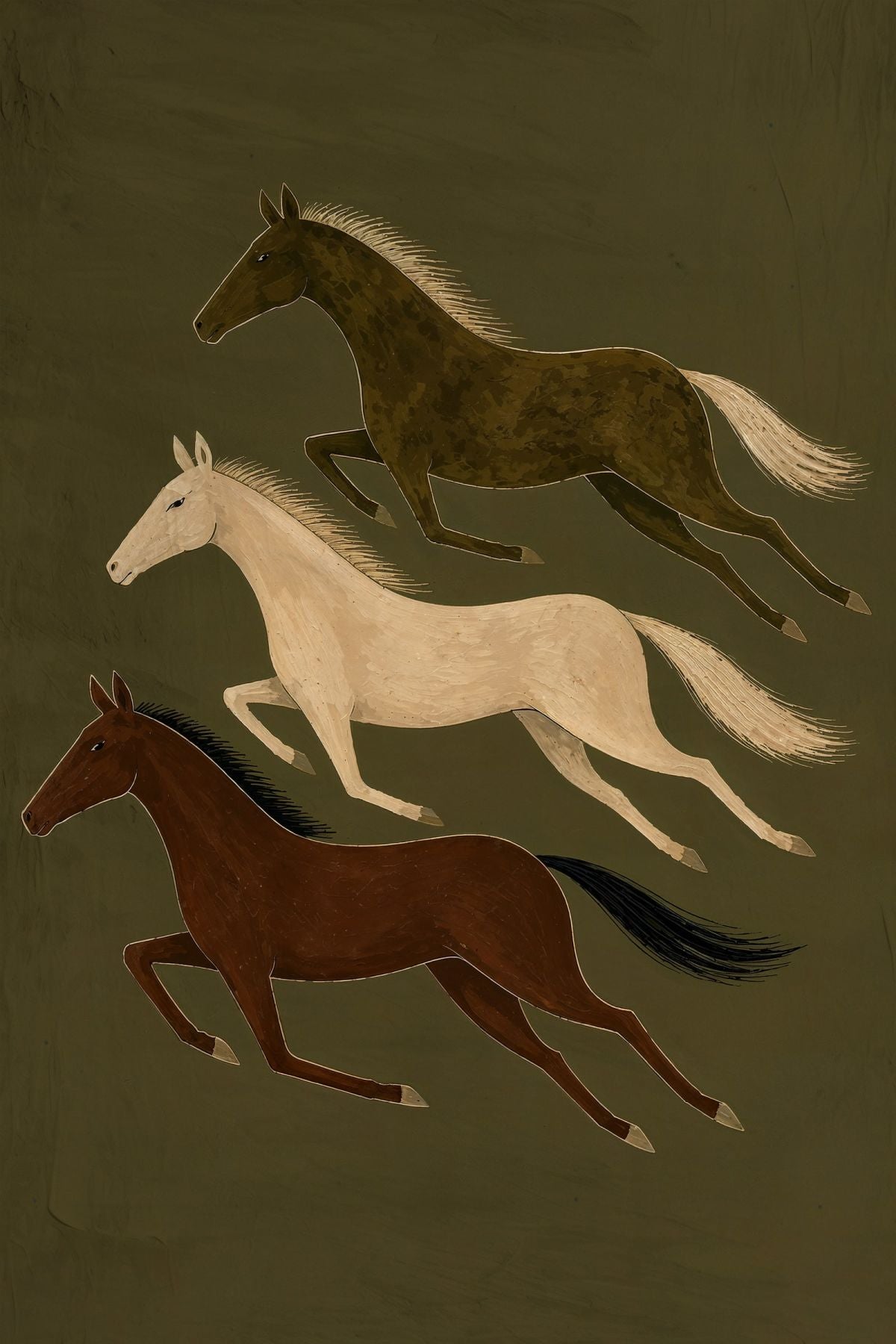 Trio of Galloping Horses
