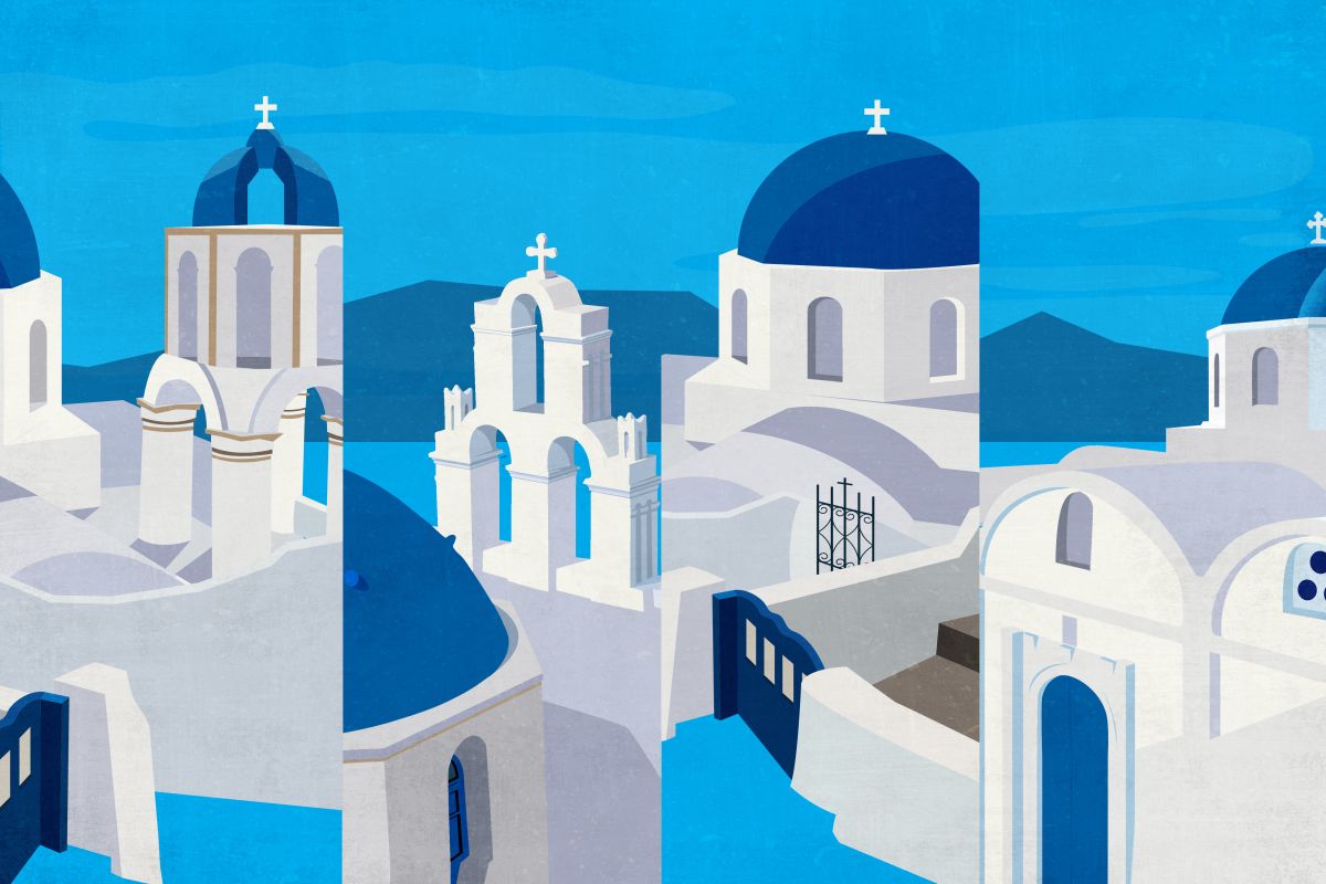 Abstract Santorini Church