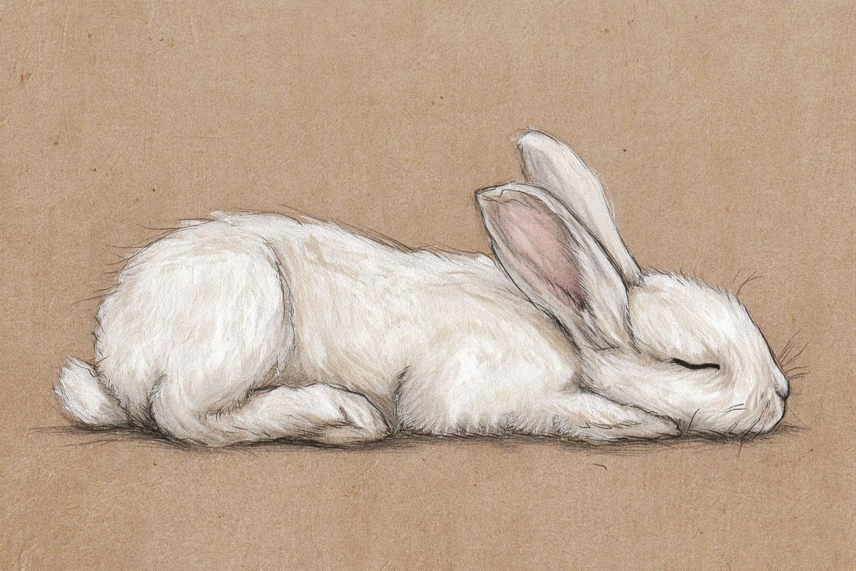 Sleeping White Rabbit