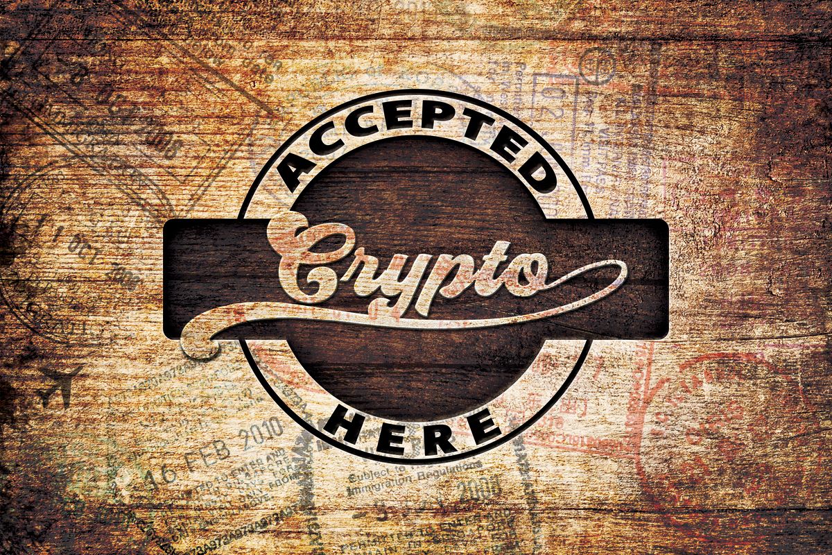Cryptocurrency Accepted Here Sign