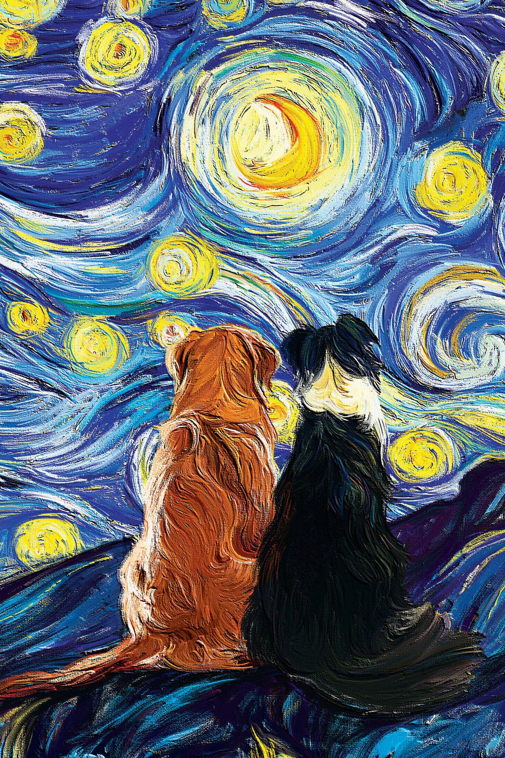 Dog Buddies Starry Night
