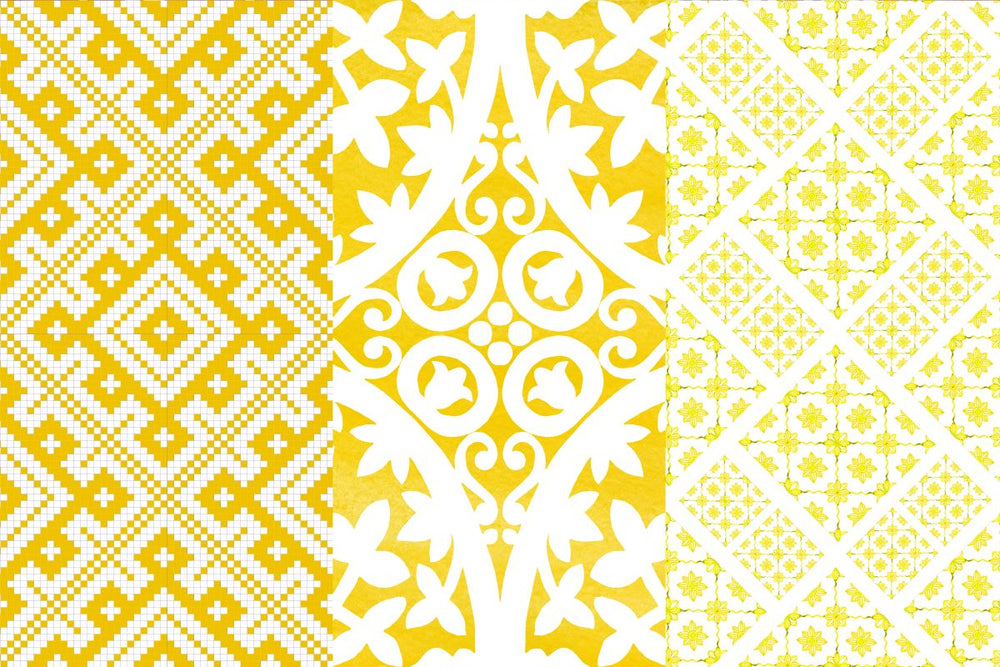 Yellow Azulejo Tile Patterns