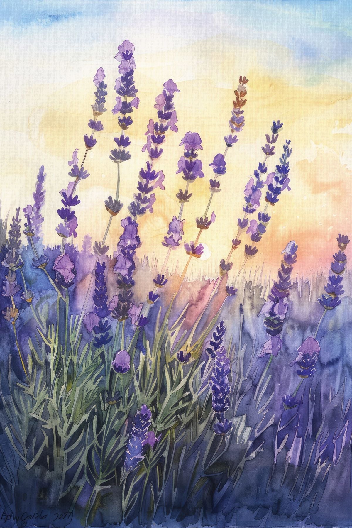 Sunset Lavender Fields