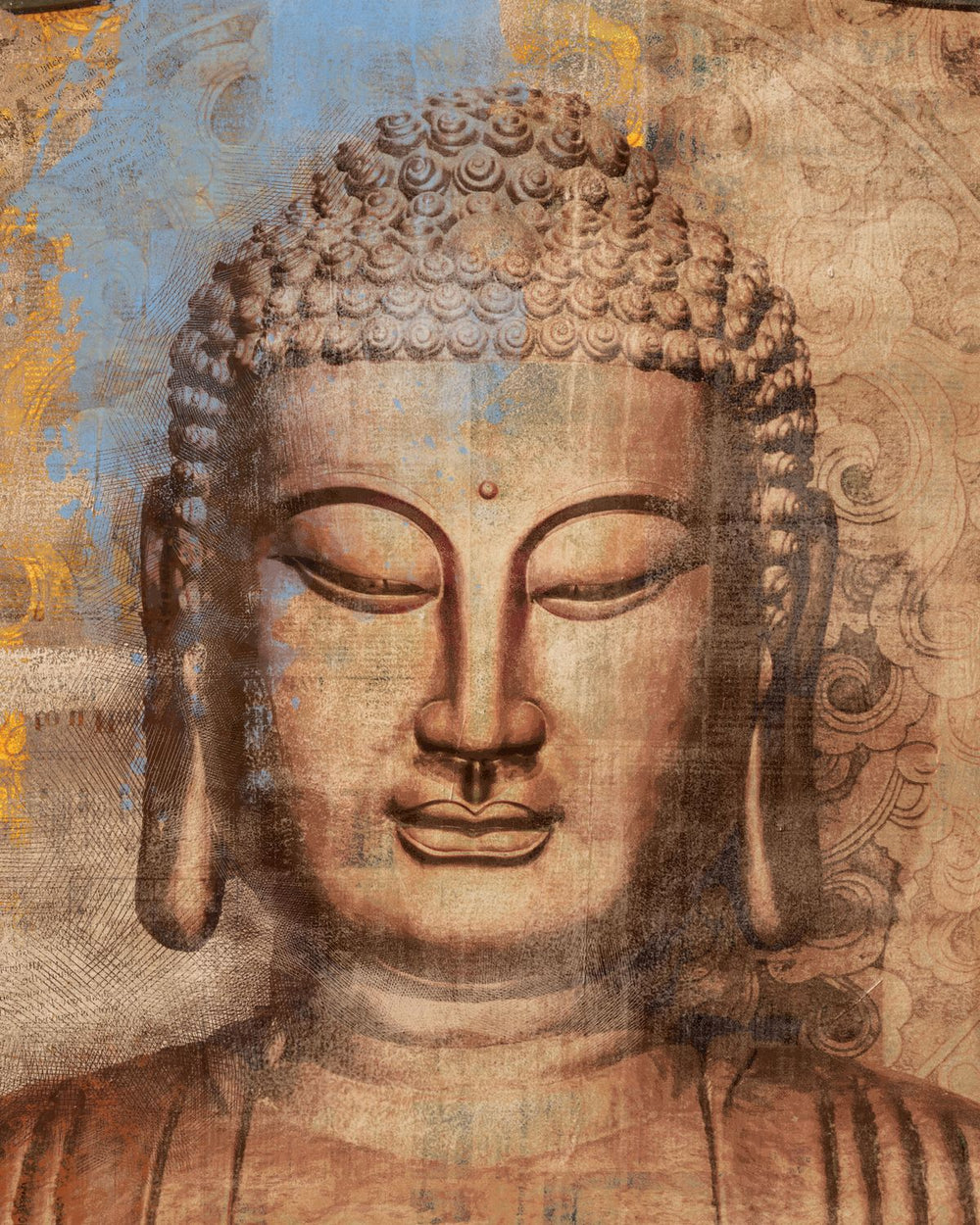 Paper Textured Buddha Face