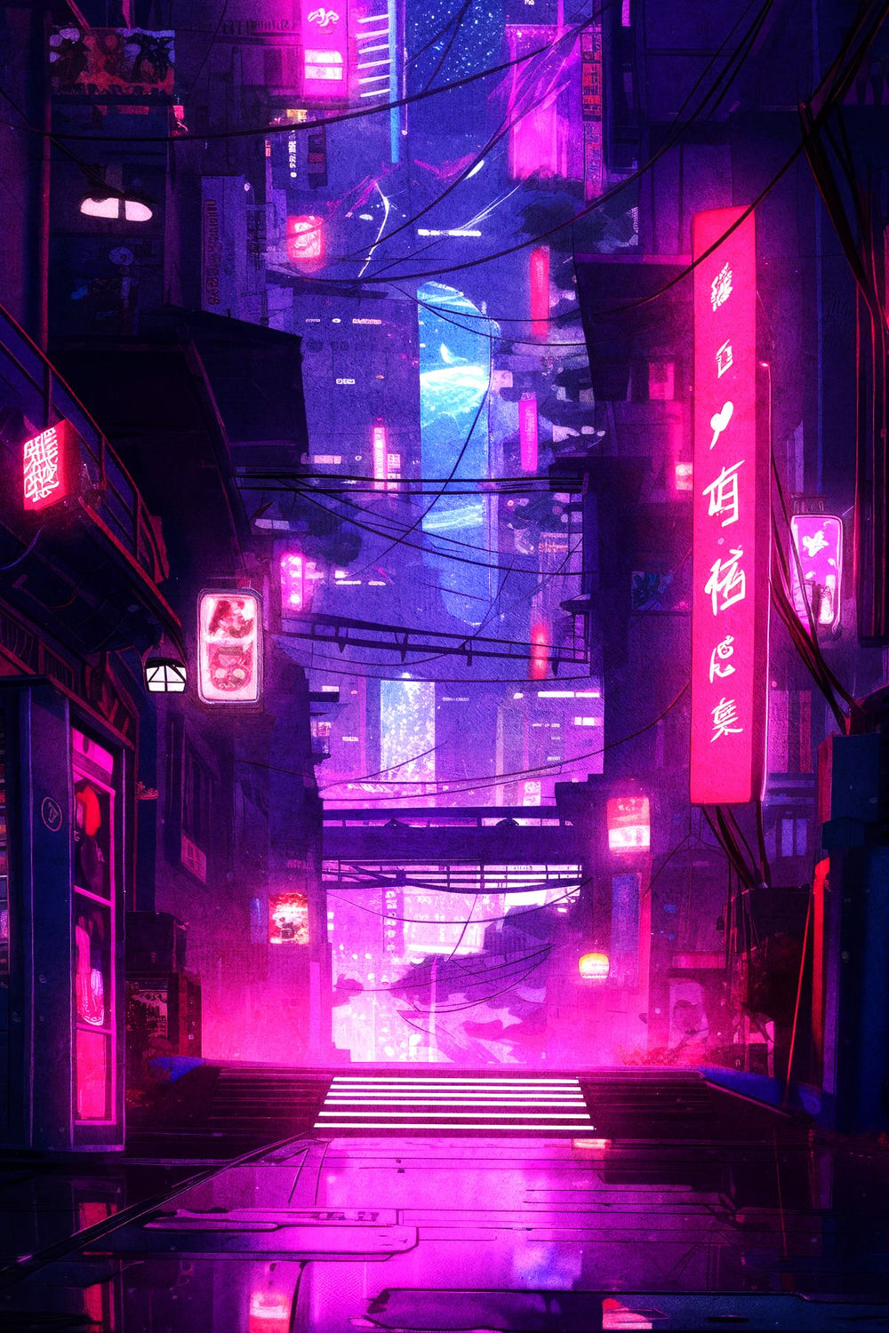 Tokyo Street Neon Night Lights