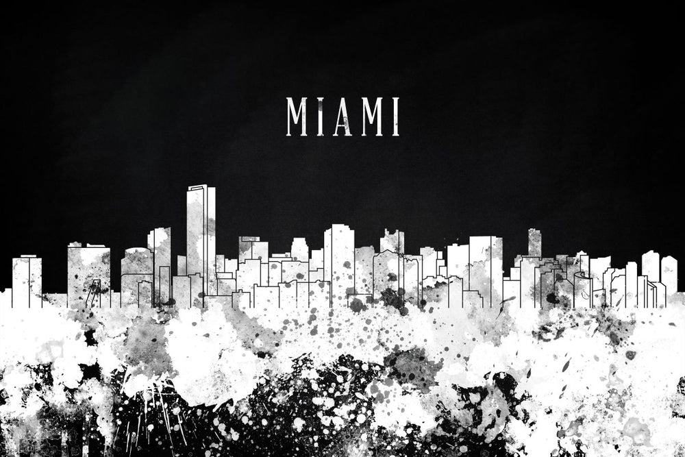 Miami Skyline BW