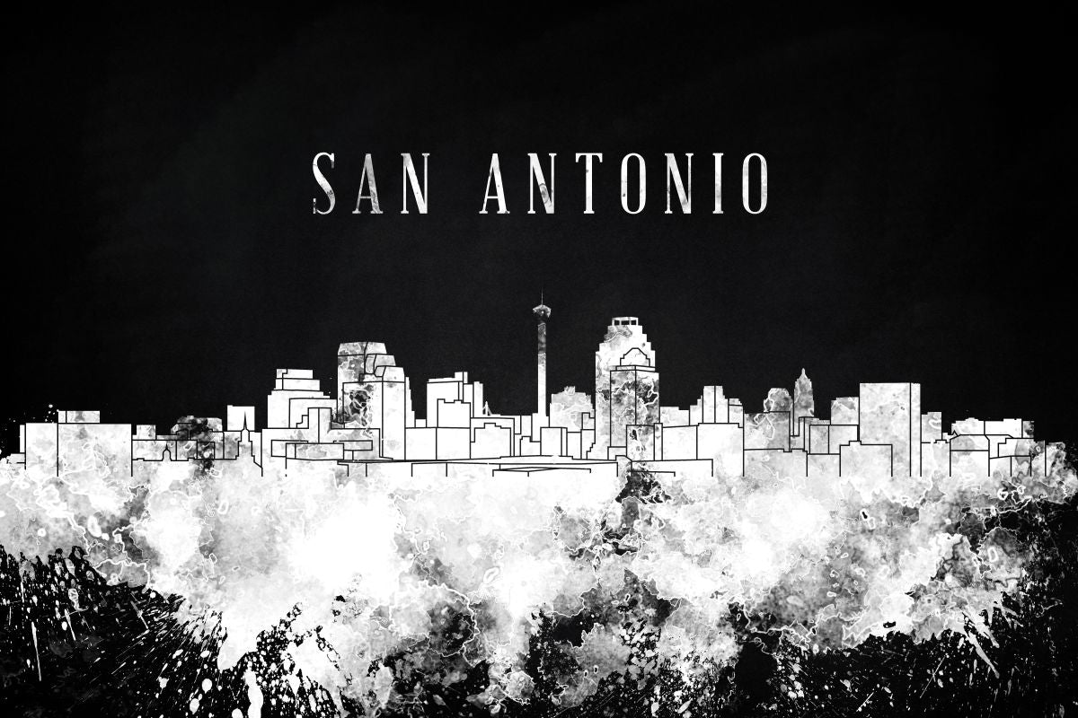 San Antonio Skyline BW