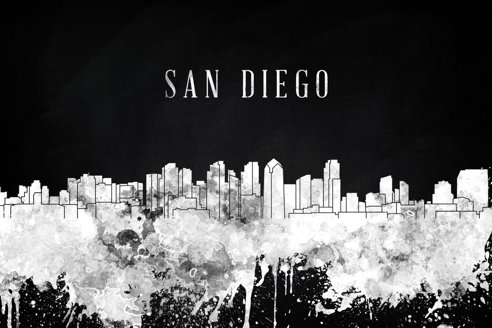 San Diego Skyline BW