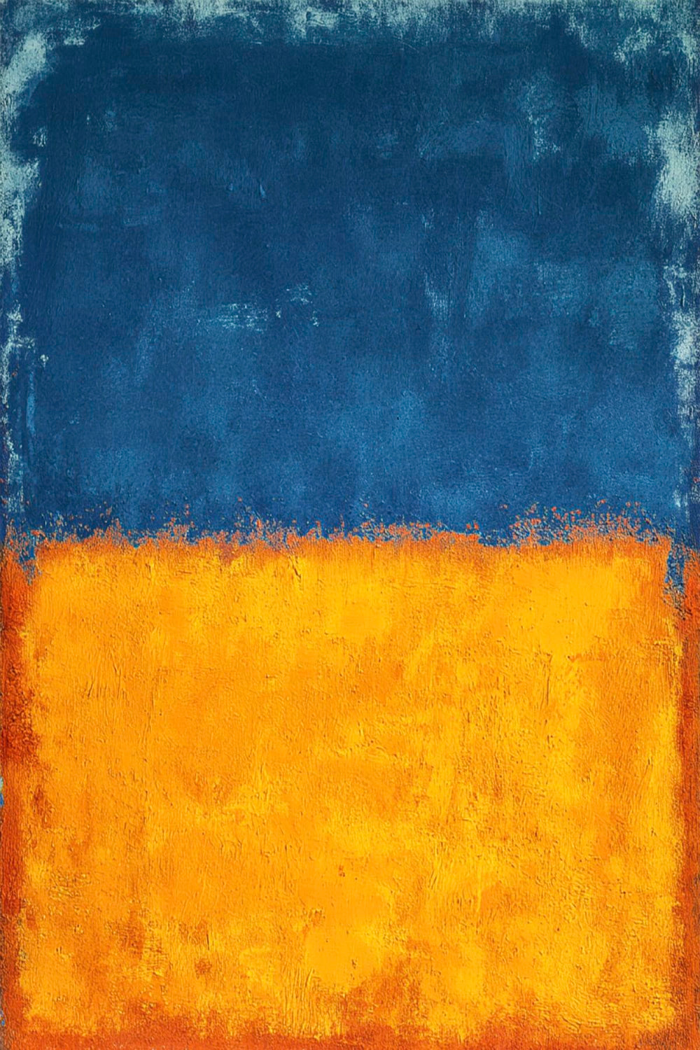 Blue and Gold Color Field Painting
