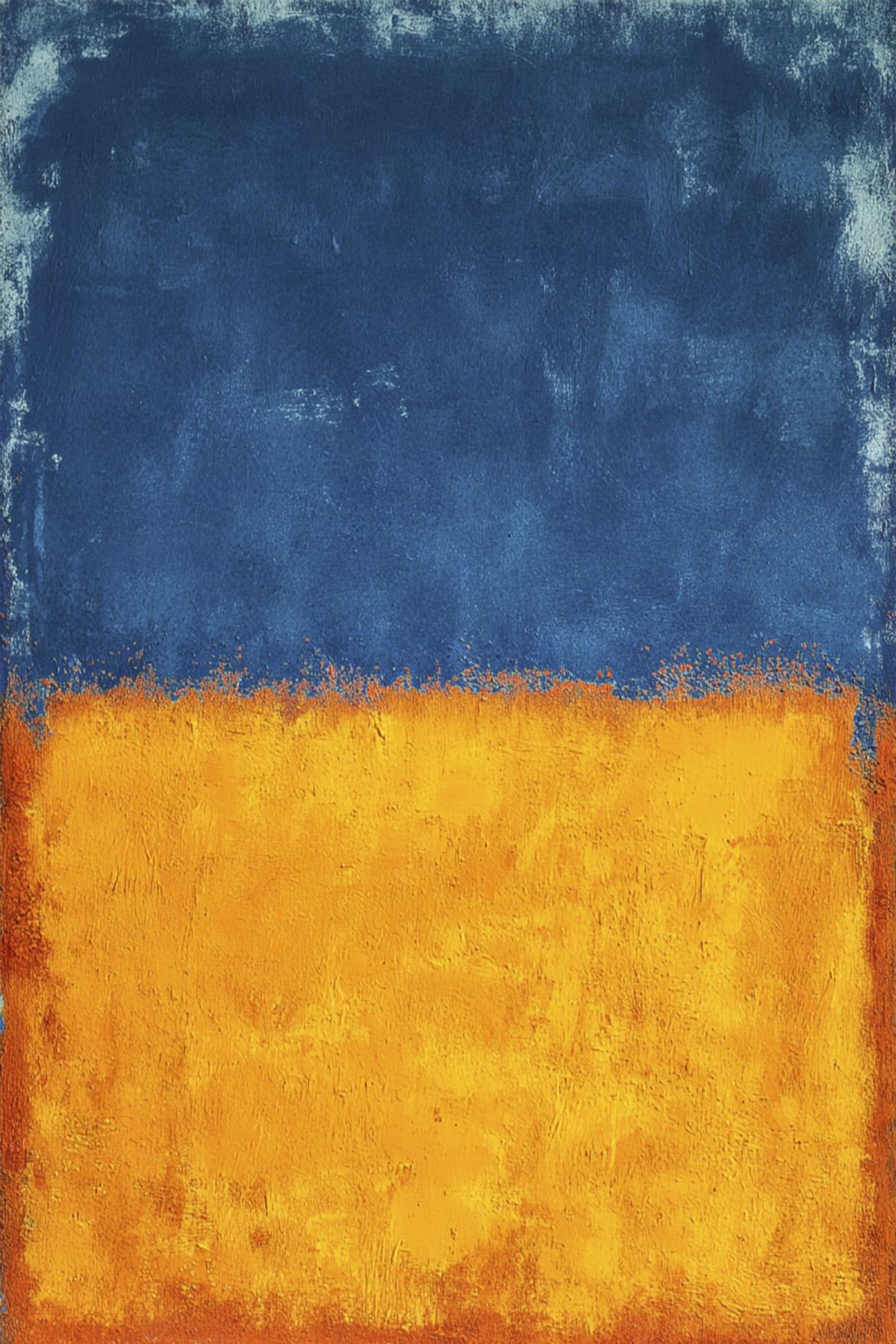 Blue and Gold Color Field Painting