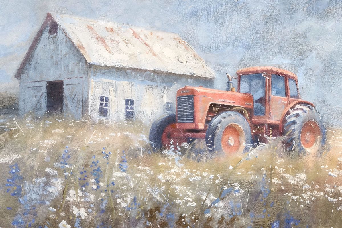 Barn And Red Truck