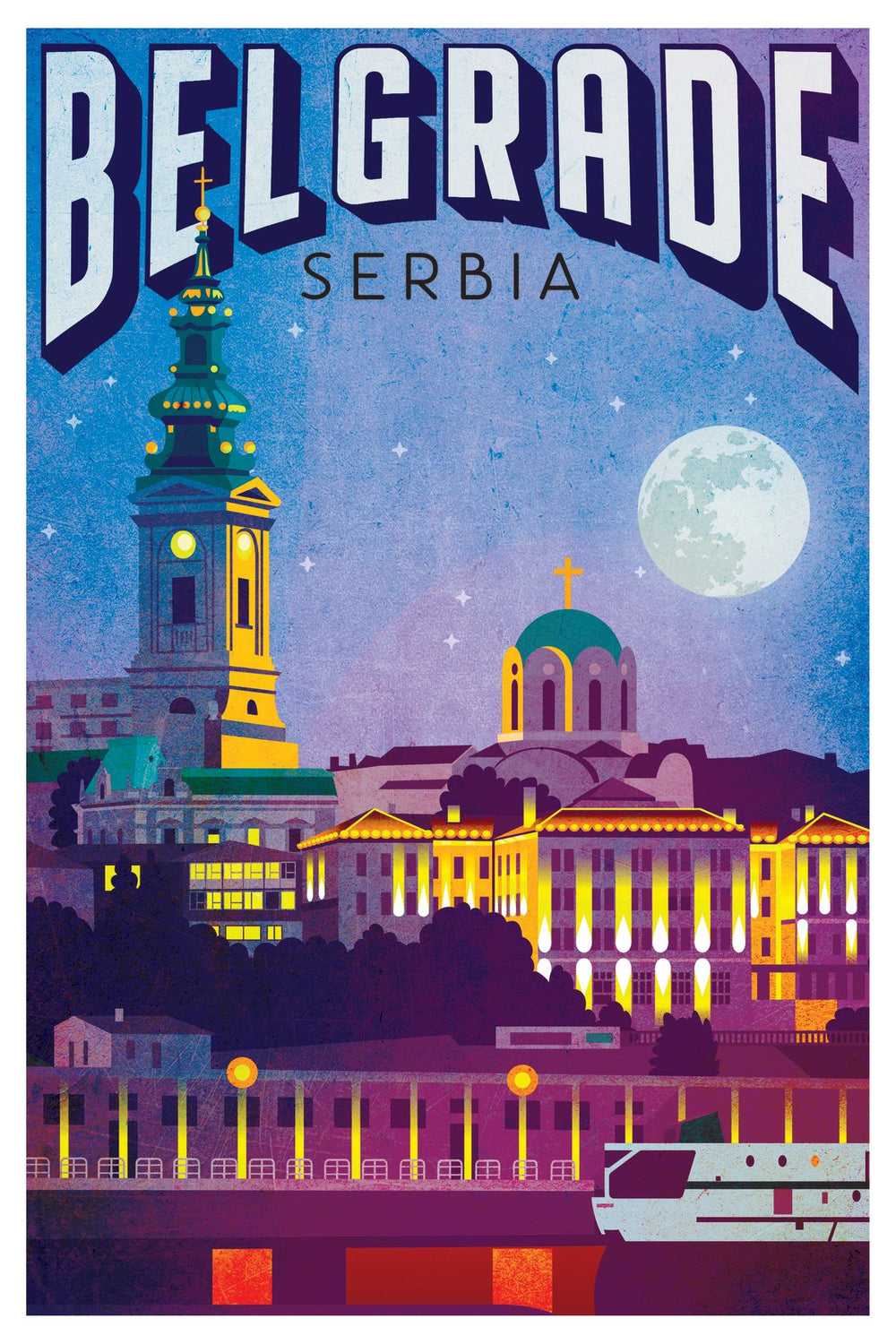 Belgrade Serbia Vintage Poster