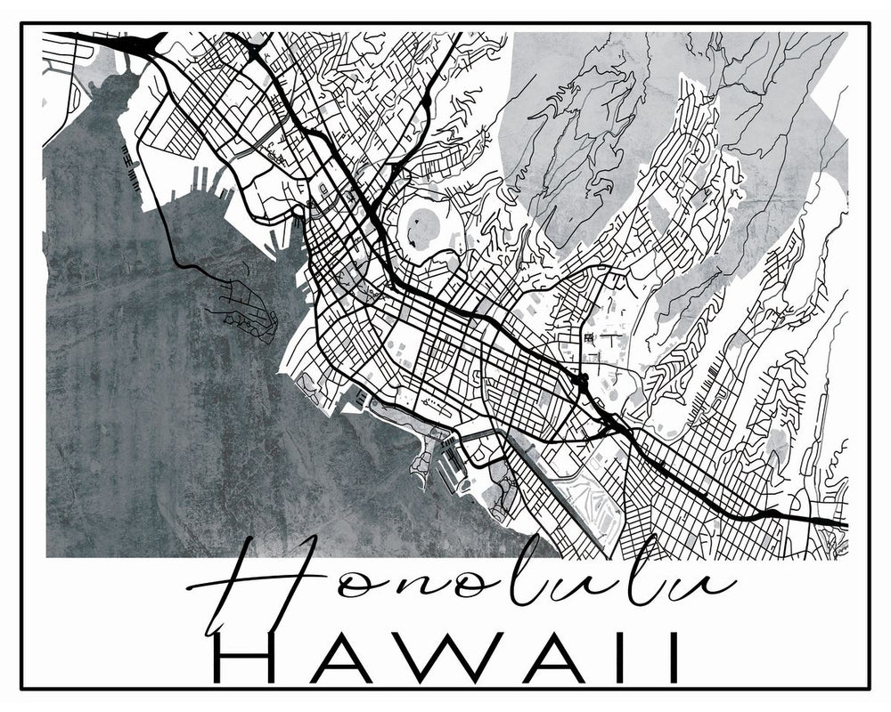 Minimalist Honolulu City Map