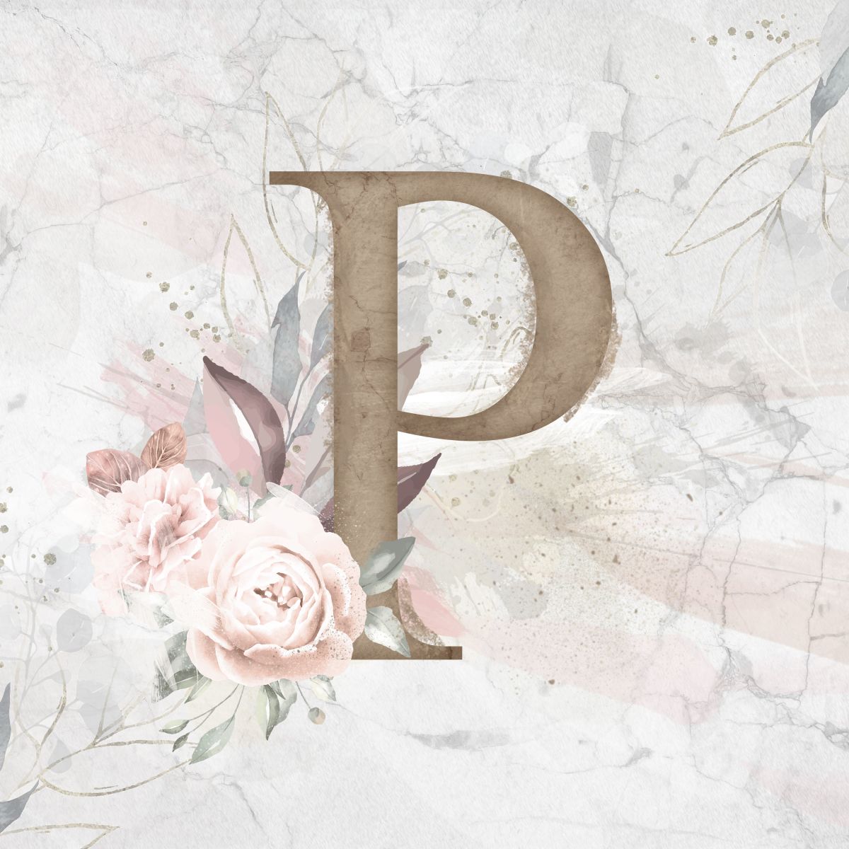 Floral P Monogram