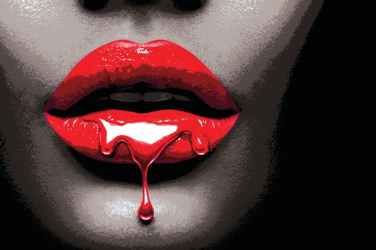 Sensual Lips Paint Drip