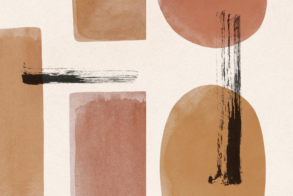 Streaked Neutral Shapes Diptych