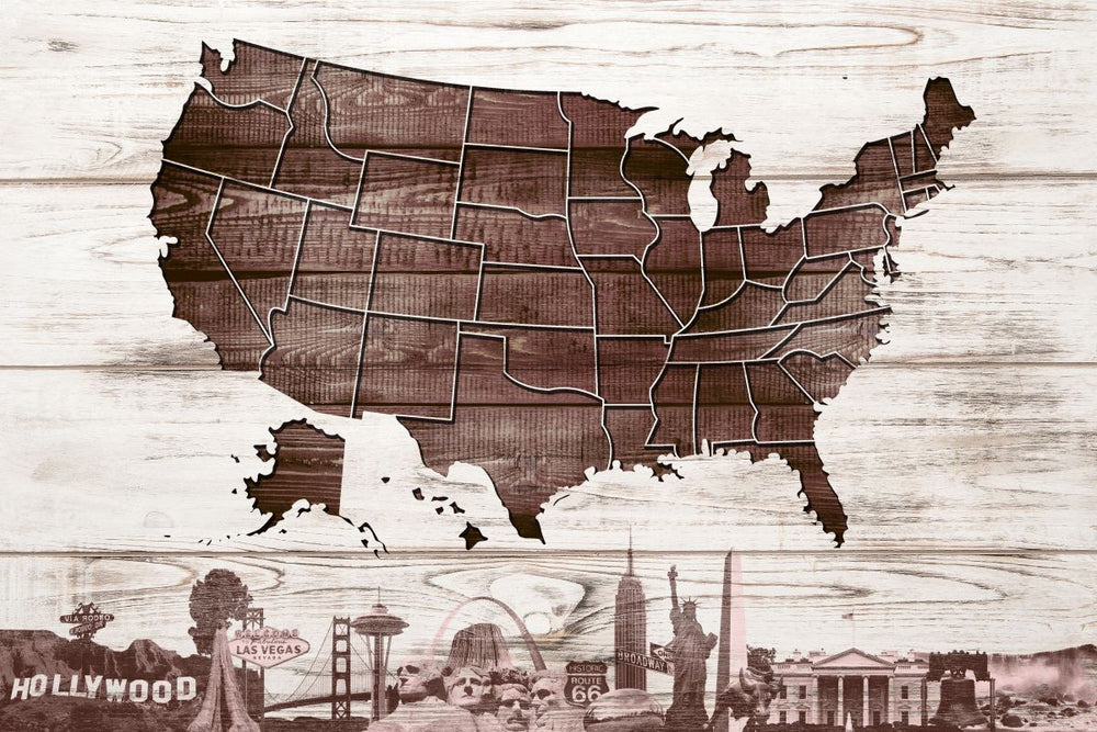 Wooden USA Map