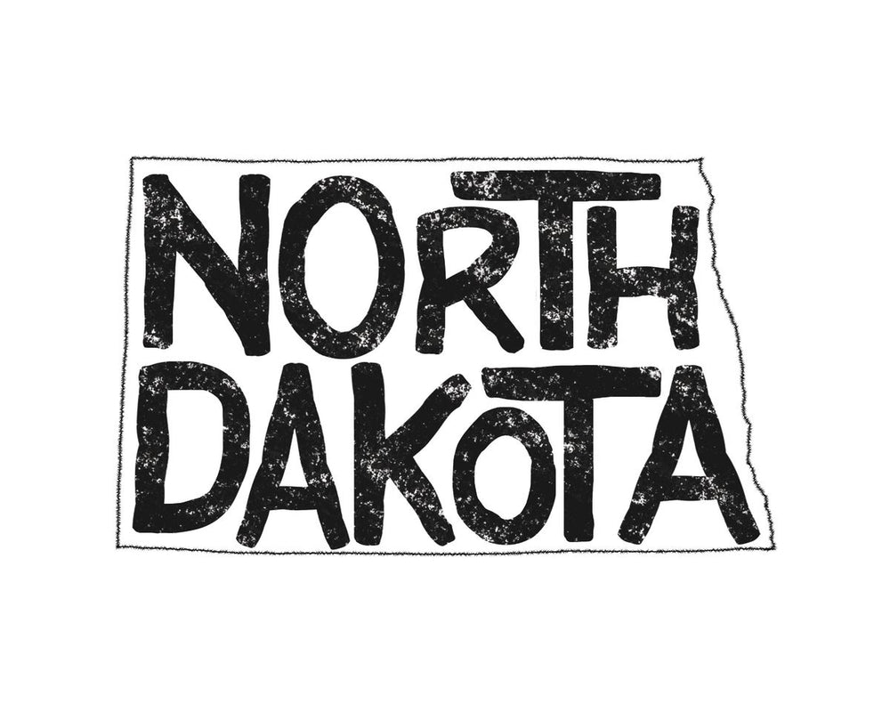North Dakota Minimalist State Map