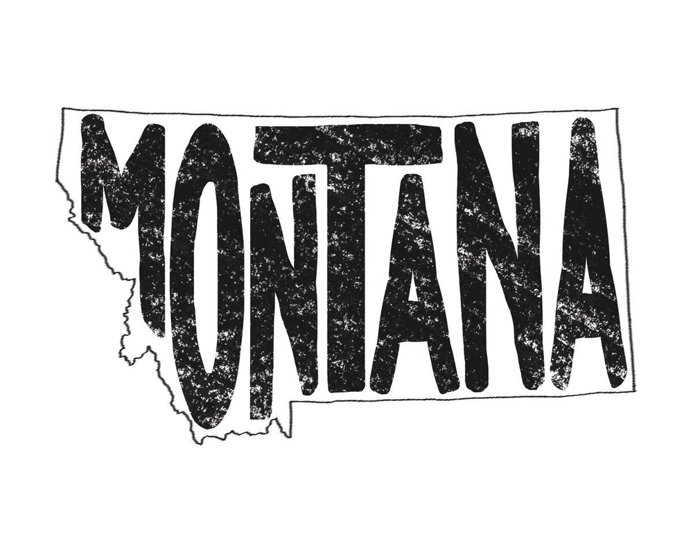 Montana Minimalist State Map