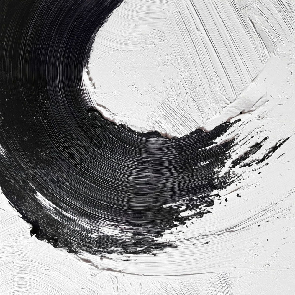 Black Sweep Abstract Painting