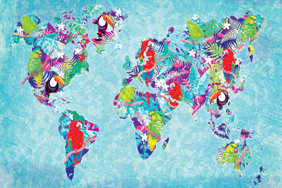 Tropical Birds World Map