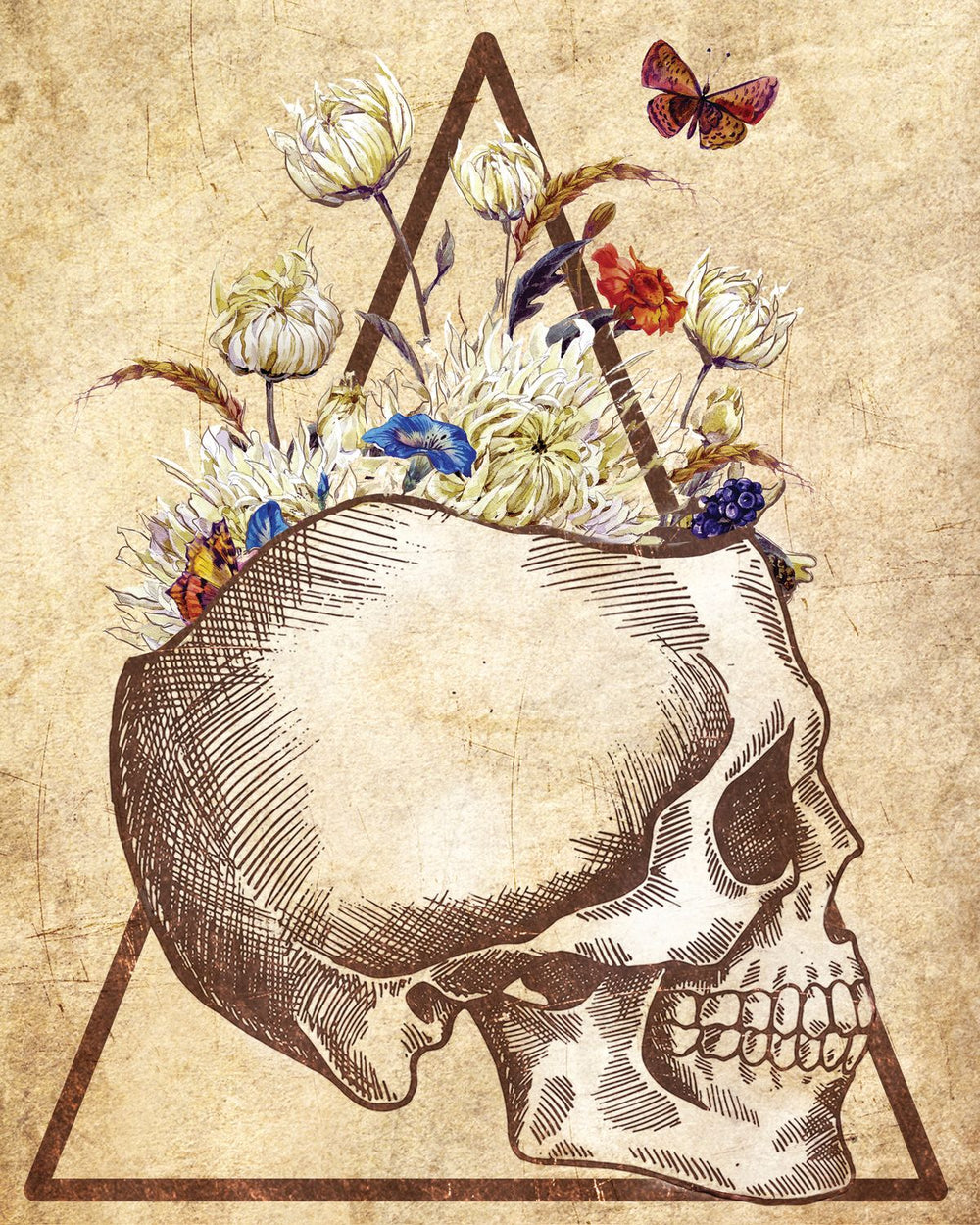 Open Skull Floral