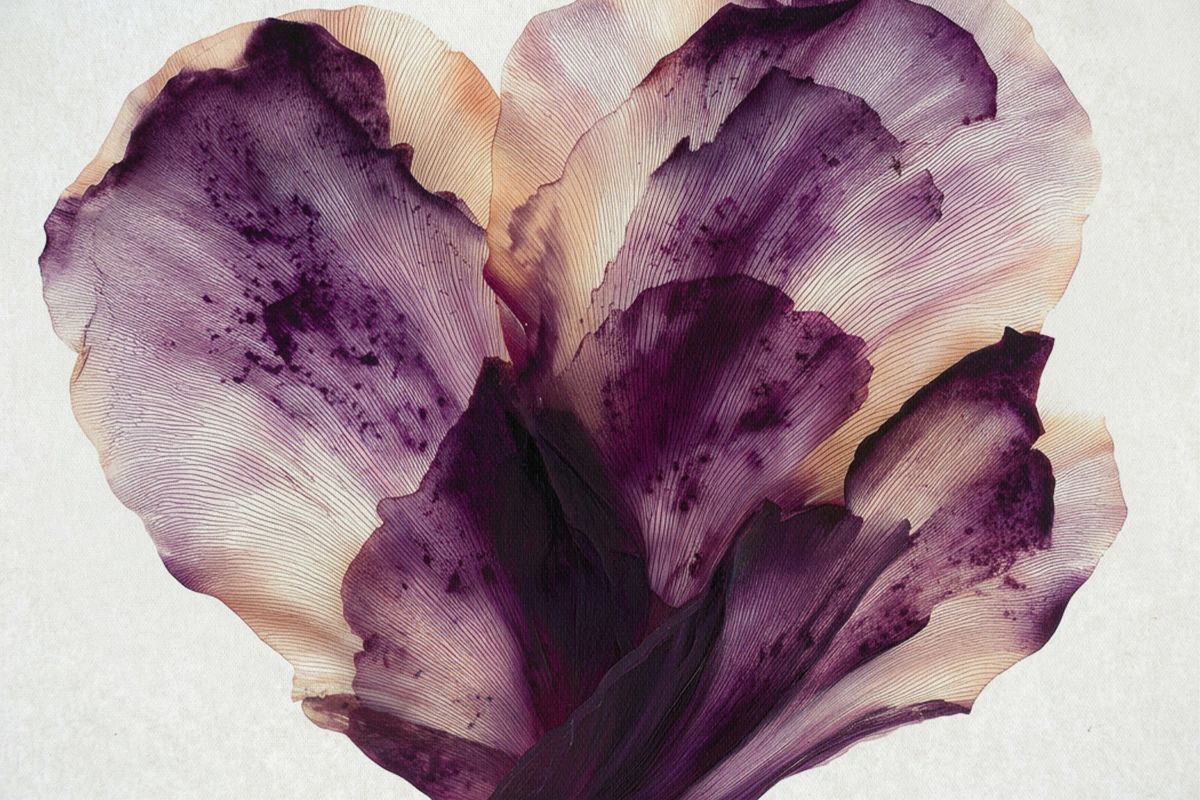 Translucent Purple Petal Heart