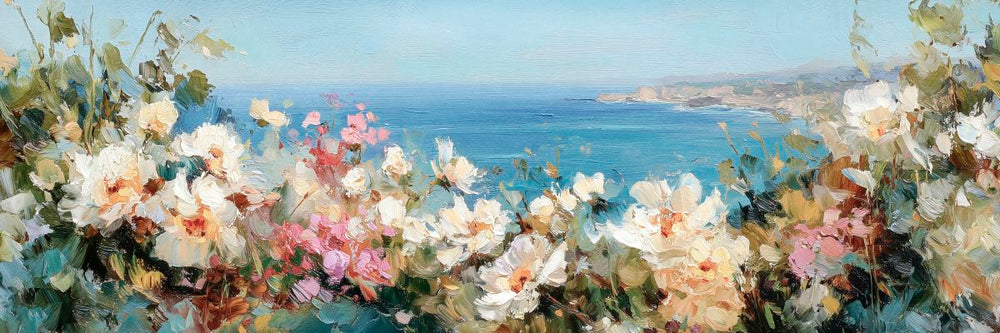 Coastal Flowers Impressionist Landscape