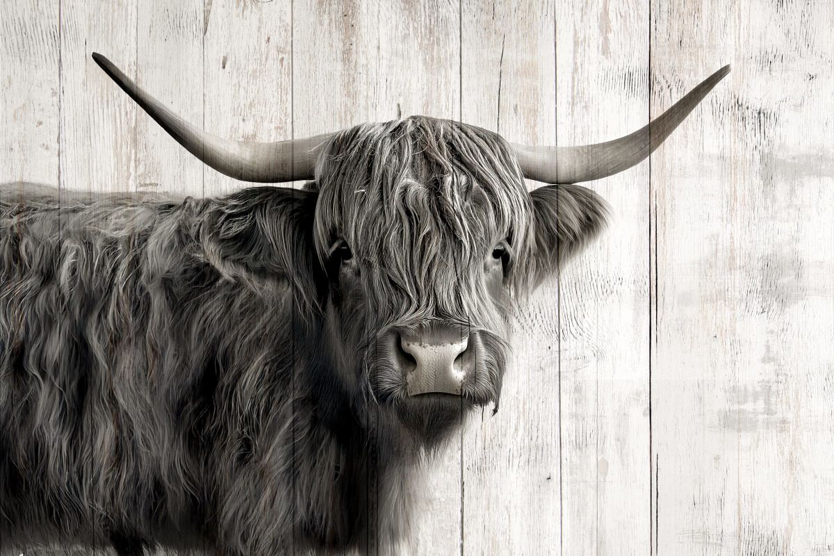 BW Highland Cow Portrait I