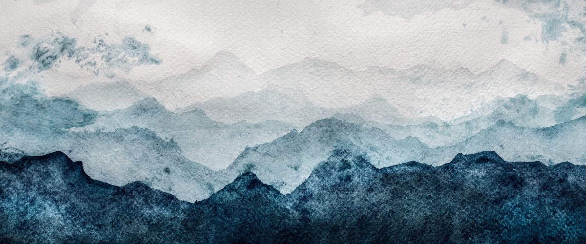 Japanese Mountain Landscape Abstract