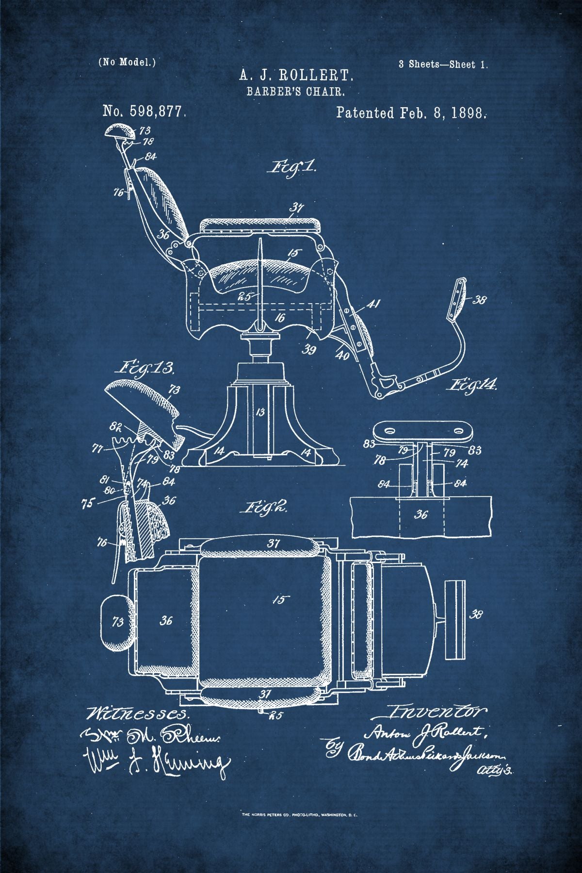 Barber's Chair Blue Patent