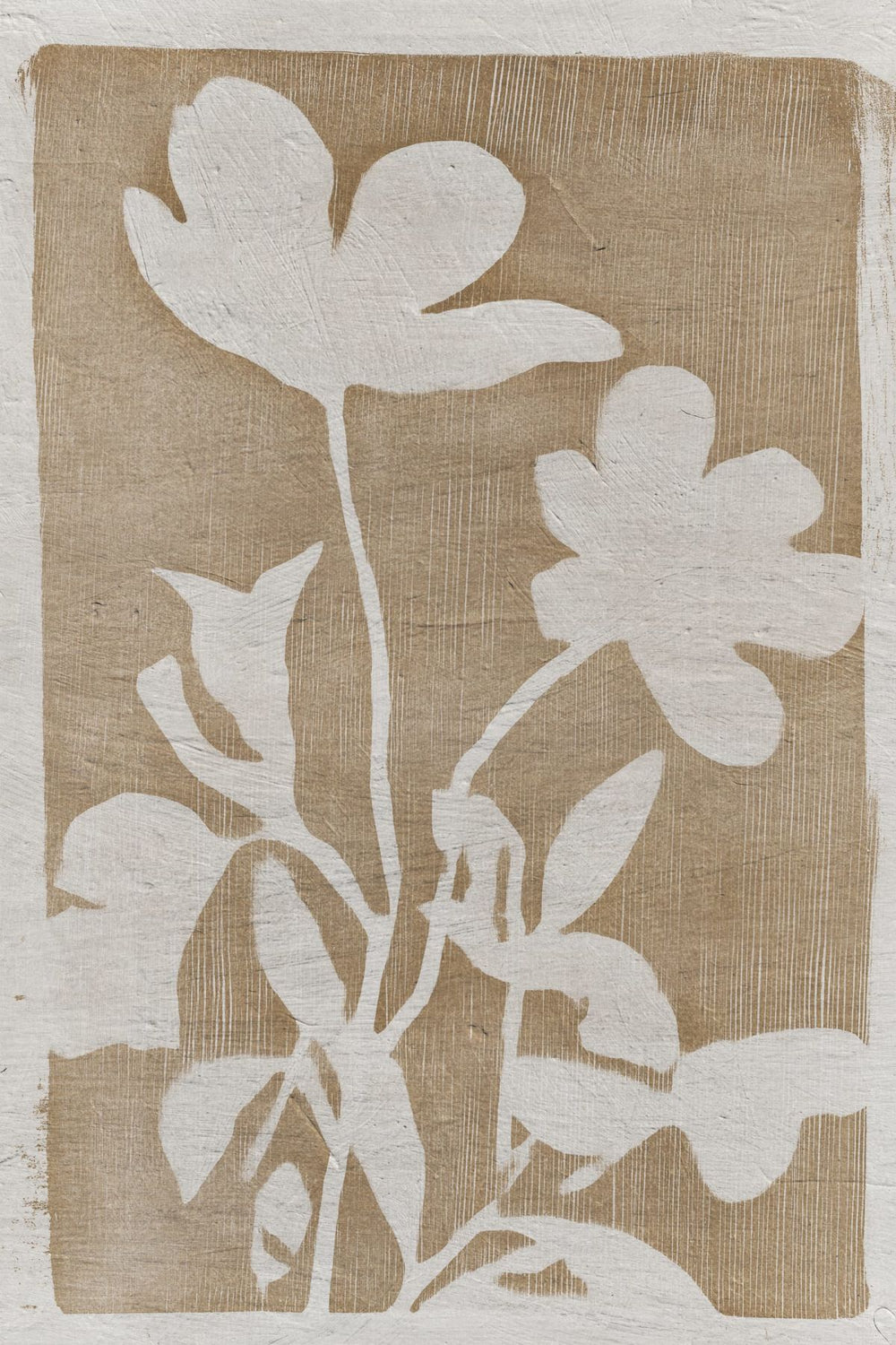 Flower Silhouette On Brown I