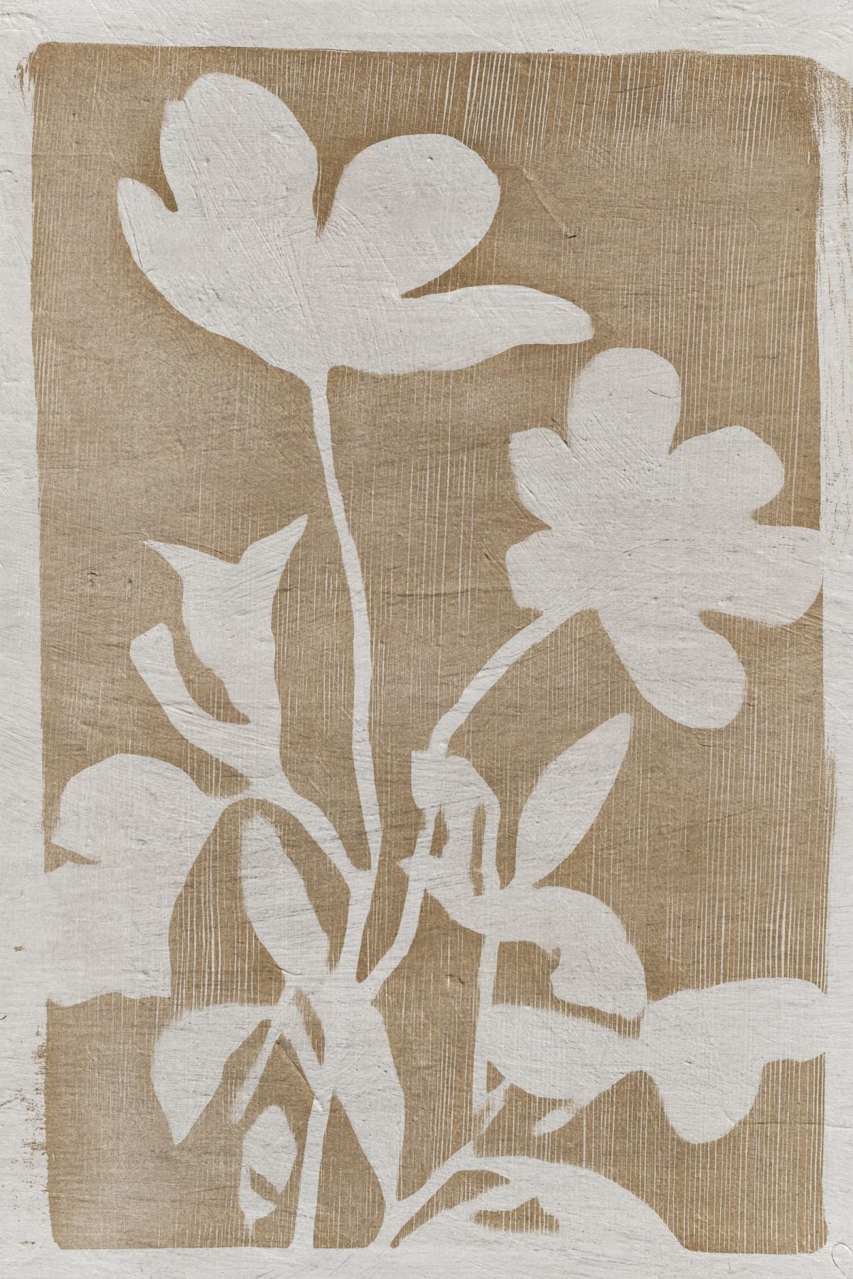 Flower Silhouette On Brown I