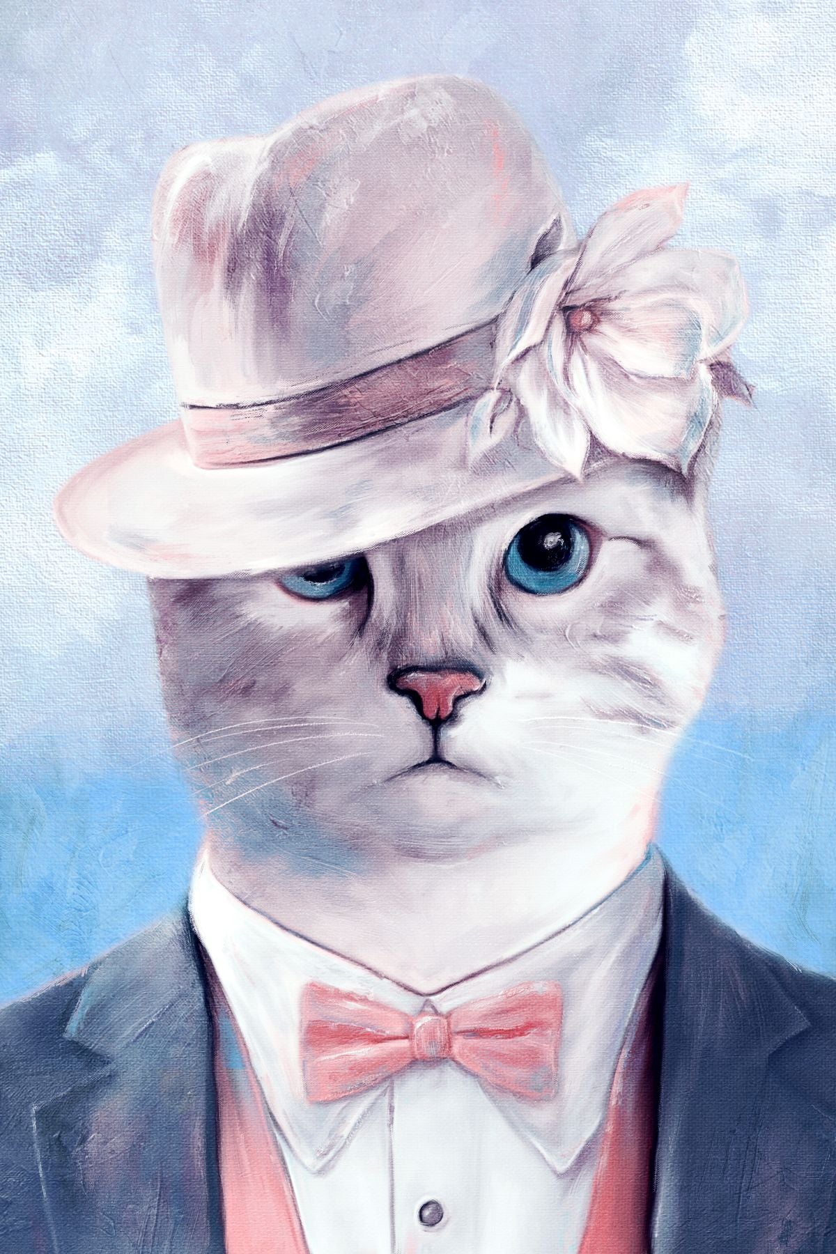 Cat With Floral Hat