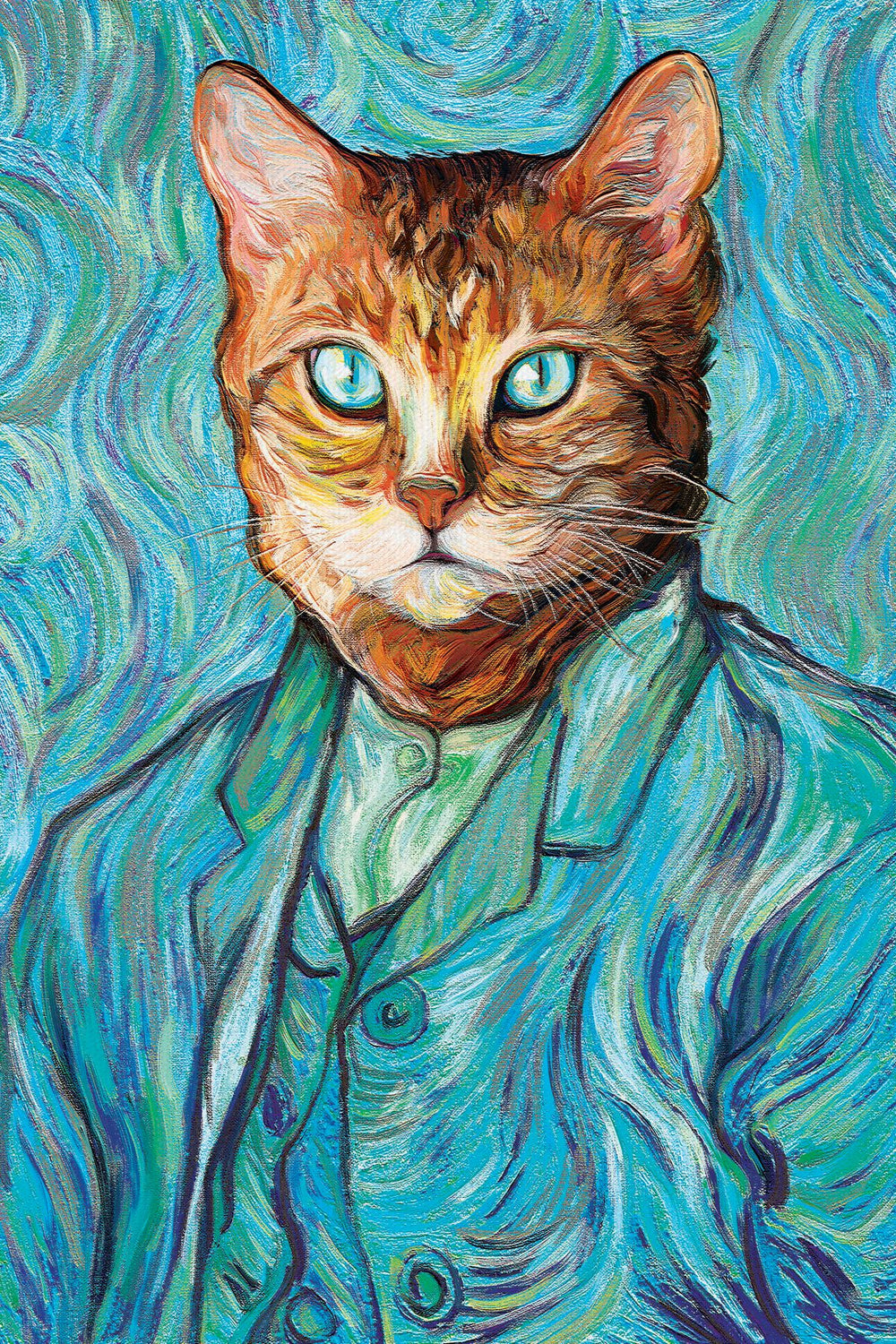 Van Gogh Inspired Cat Portrait