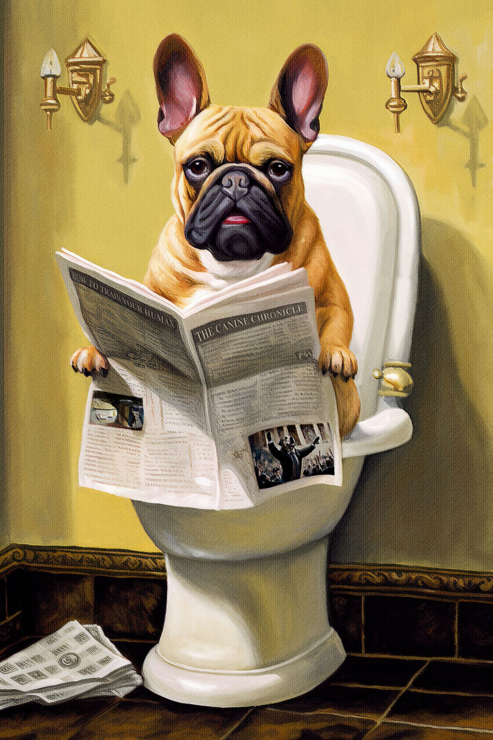 Bulldog On A Toilet