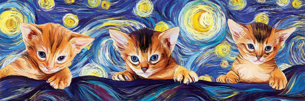Kittens Starry Night