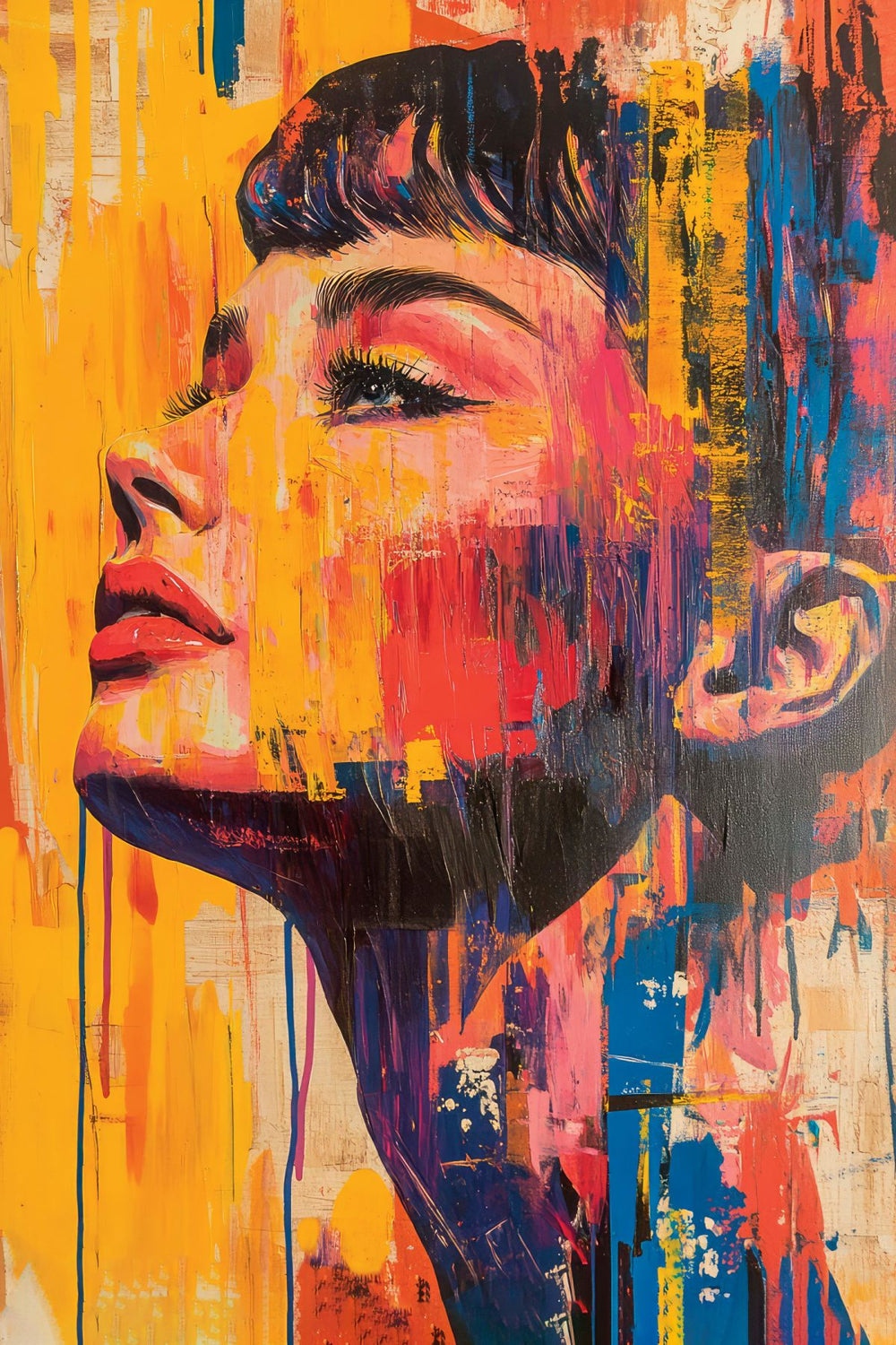 Audrey Hepburn Brushed Retro Portrait