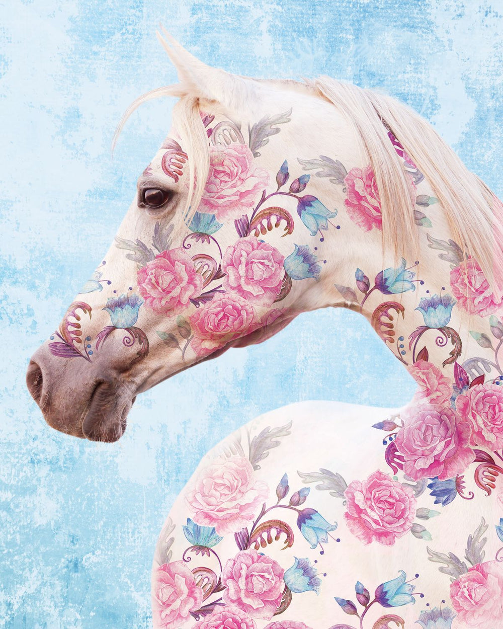 Pink Floral Horse